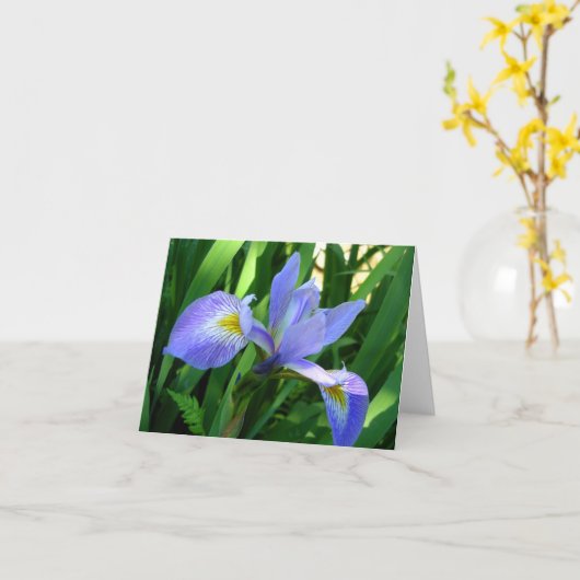 Lila Iris-Note-Karte Karte (Gelbe Blume)