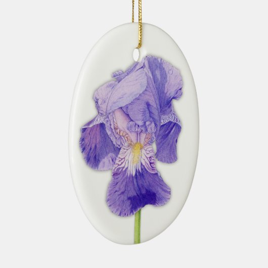 Lila Iris-Ornament Keramikornament (Rechts)