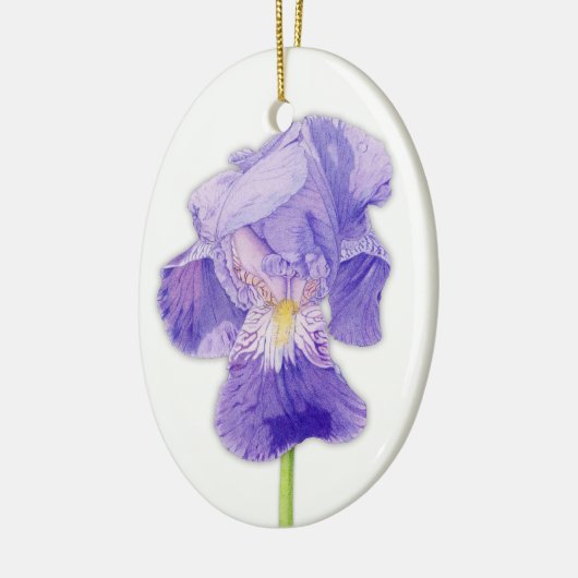 Lila Iris-Ornament Keramikornament (Links)