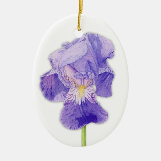 Lila Iris-Ornament Keramikornament (Vorne)