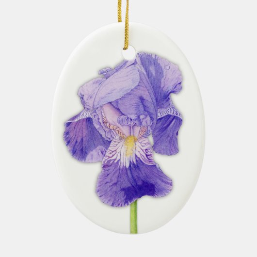 Lila Iris-Ornament Keramikornament (Hinten)