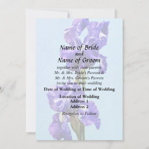 Lila Iris-Paare-Hochzeitsprodukte Einladung