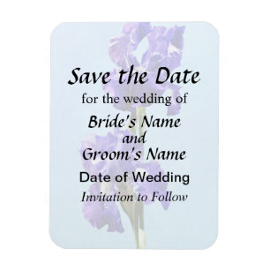 Lila Iris Pair Save the Date Magnet