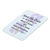 Lila Iris Pair Save the Date Magnet (Linke Seite)