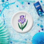 Lila Iris-Papierplatte Pappteller (Party)