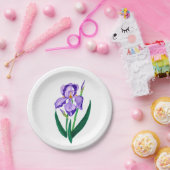 Lila Iris-Papierplatte Pappteller (Party)