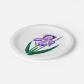 Lila Iris-Papierplatte Pappteller (Schrägansicht)