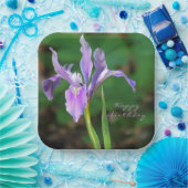 Lila Iris-Papierplatte Pappteller (Party)