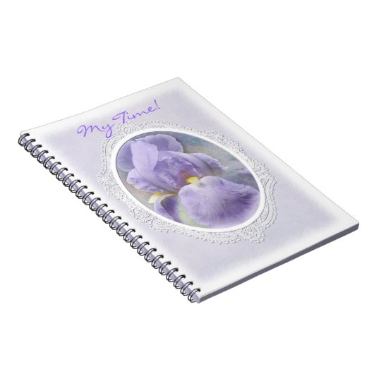 Lila Iris-Pastellnotizbuch Notizblock (Rechte Seite)