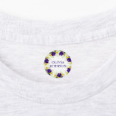 Lila Iris Personalisierter Name Kleidung Etiketten (Befestigt)