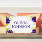 Lila Iris Personalisierter Name Kleidung Etiketten (Befestigt)