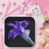 Lila Iris-Platine Pappteller (Party)