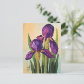 Lila Iris Postkarte (Stehend Vorderseite)