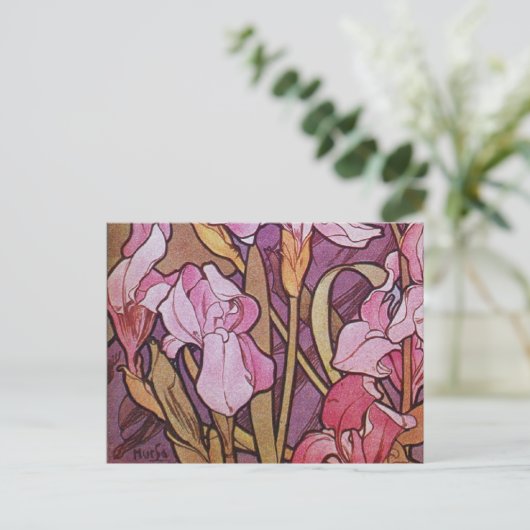 Lila Iris Postkarte (Stehend Vorderseite)