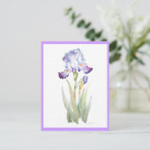Lila Iris Postkarte (Stehend Vorderseite)