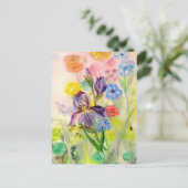 'Lila Iris' Postkarte (Stehend Vorderseite)