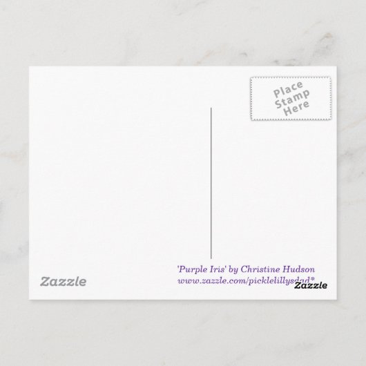 'Lila Iris' Postkarte (Rückseite)