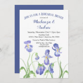 Lila Iris Probe Einladung (Vorne/Hinten)