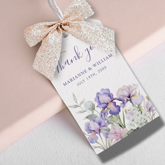 Lila Iris Romantische Gastgeschenk Hochzeit Geschenkanhänger