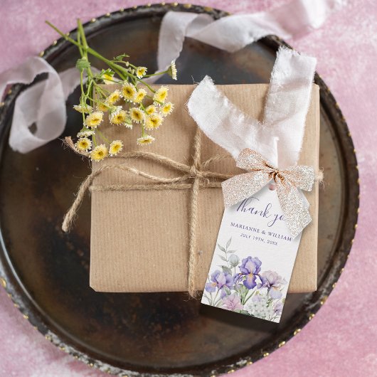 Lila Iris Romantische Gastgeschenk Hochzeit Geschenkanhänger