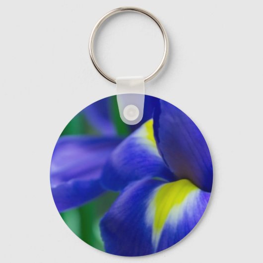 Lila Iris Round Schlüsselanhänger (Vorderseite)