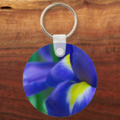 Lila Iris Round Schlüsselanhänger (Vorderseite)