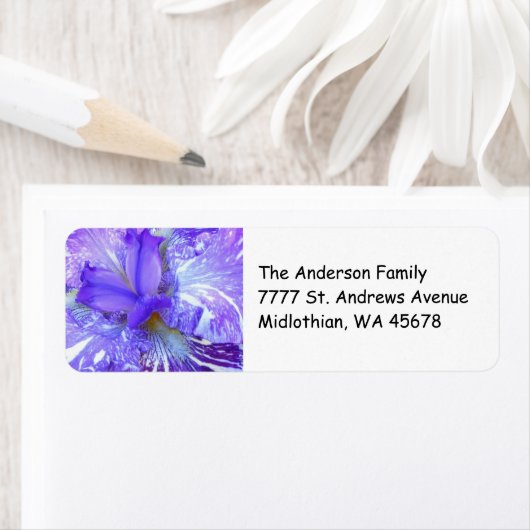 Lila Iris-Rücksendeadresse (Insitu)