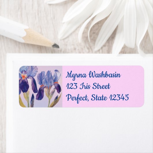 Lila Iris-Rücksendeadresse (Insitu)