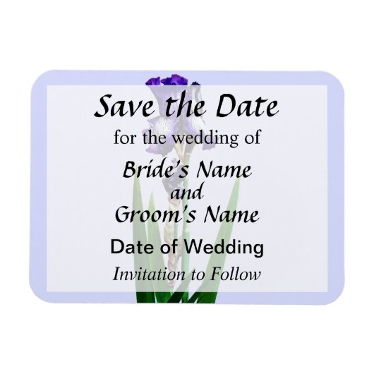 Lila Iris Save the Date Magnet (Horizontal)