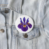 lila Iris, Schwertlilie, Wasserfarben-Blume Button (Beispiel)