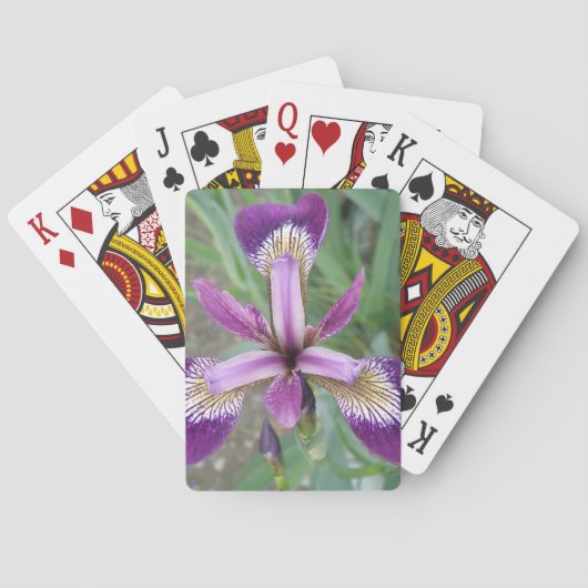 Lila-Iris-Spielkarten Spielkarten (Rückseite)