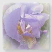 lila Iris Steinuntersetzer (Vorderseite)