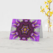 Lila Iris-SternMandala Karte (Gelbe Blume)