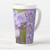 Lila Iris Stiefmütterchen Viola Shabby floral Latt Milchtasse (Rechte Ecke)