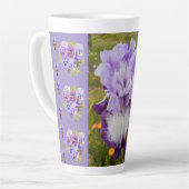Lila Iris Stiefmütterchen Viola Shabby floral Latt Milchtasse (Linke Ecke)