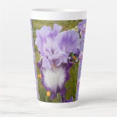 Lila Iris Stiefmütterchen Viola Shabby floral Latt Milchtasse (Vorderseite)