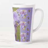 Lila Iris Stiefmütterchen Viola Shabby floral Latt Milchtasse (Rechts)