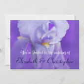 Lila Iris Themed Wedding Einladung (Vorderseite)