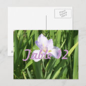 Lila Iris-Tischnummer Postkarte (Vorne/Hinten)