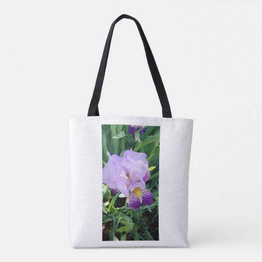 Lila Iris Tote Bag Tasche (Rückseite)
