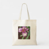 Lila Iris Tote Bag Tragetasche (Rückseite)