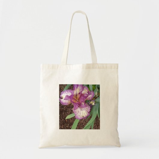 Lila Iris Tote Bag Tragetasche (Vorne)