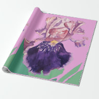 Lila Iris treibt Blume Wasserfarbe