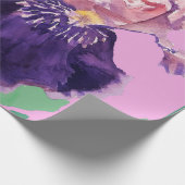 Lila Iris treibt Blume Wasserfarbe Geschenkpapier (Ecke)