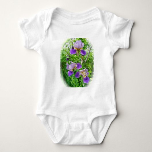 Lila Iris Trio Baby Onsie Baby Strampler (Vorderseite)