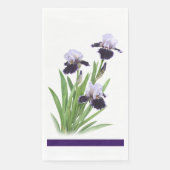 Lila Iris Trio Botanisches Papier Serviette (Vorderseite)