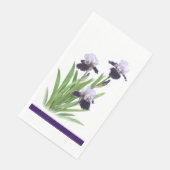 Lila Iris Trio Botanisches Papier Serviette (Ecke)