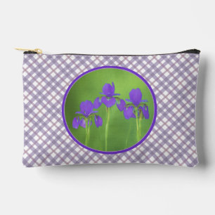 Lila Iris Trio Malerei Original Blume Kunst Zubehörtasche