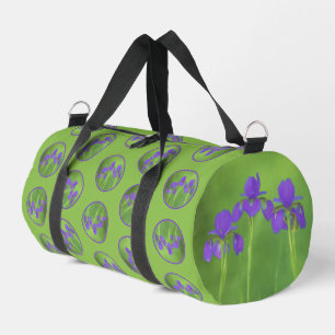 Lila Iris Trio Malerei Originale Blumenkunst Duffle Bag