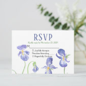 Lila Iris UAWG Wedding Response RSVP Karte (Stehend Vorderseite)